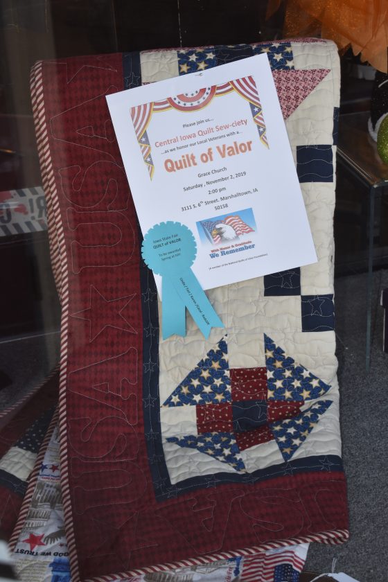 Fifth annual Central Iowa Quilt Sewciety Quilt of Valor presentation